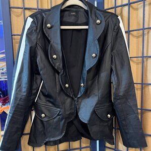 AMMO Black Military Style Jacket 1X Goth Steampunk Button Detail